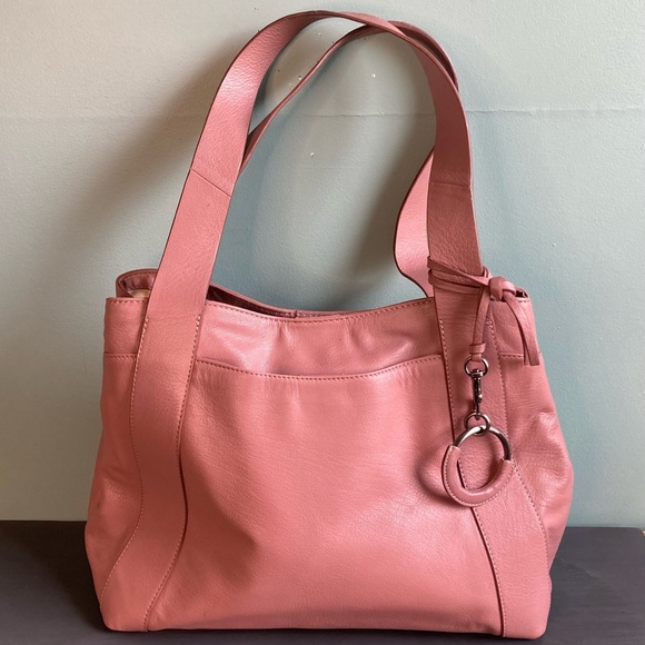 Elegant Pink Leather Tote Bag - Picture 1 of 6